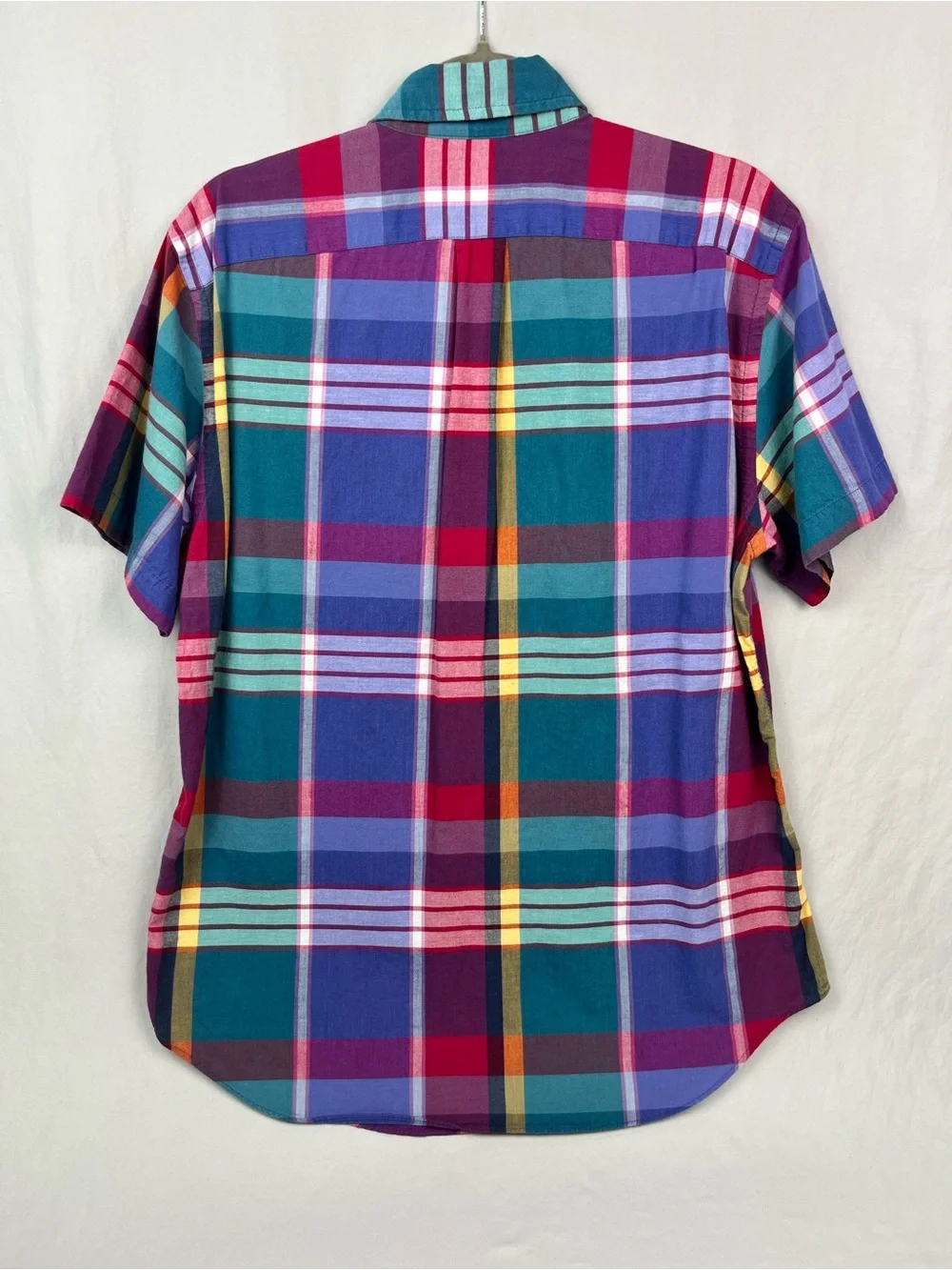 J.Crew Madras Plaid Short-Sleeve Button-Down Shirt Preppy Academia Ivy League